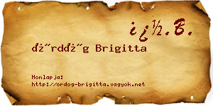 Ördög Brigitta névjegykártya